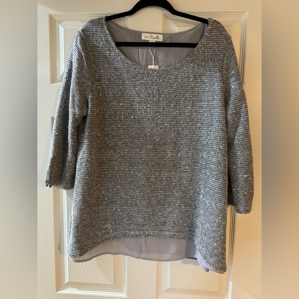 NWT grey shimmer sweater